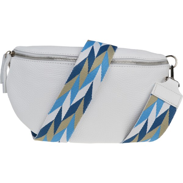 Biela kožená talianska crossbody kabelka Reni Grande Bianca s 52684985