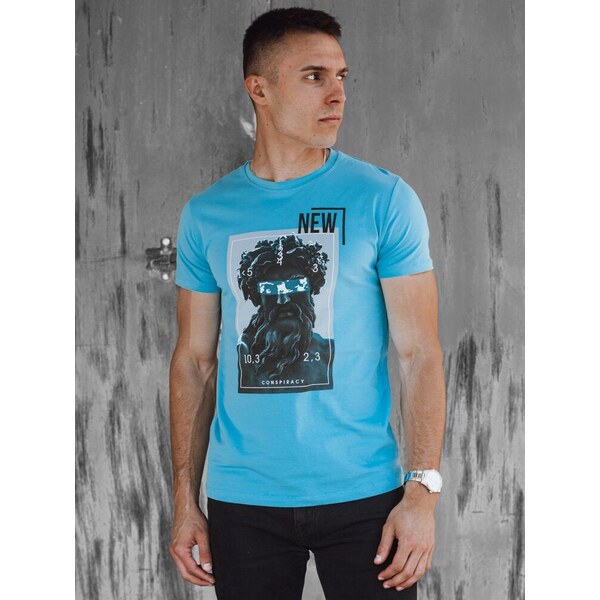 Dstreet Tyrkysové tričko s pútavou potlačou 52686904