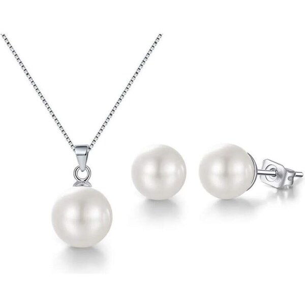 Glory strieborný set Simple s perlou S2003 52687030