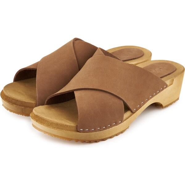 Vlnka Dámske letné kožené dreváky hnedá veľkosti obuvi - dospelí 36 52689296