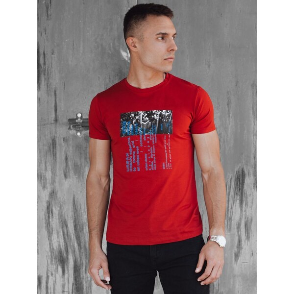 Dstreet Moderné červené tričko s potlačou 52694814
