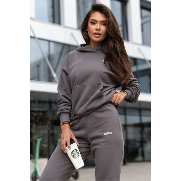 Mosquito Dámska tepláková mikina s kapucňou Pure Dark Stone grafitová, 45482226