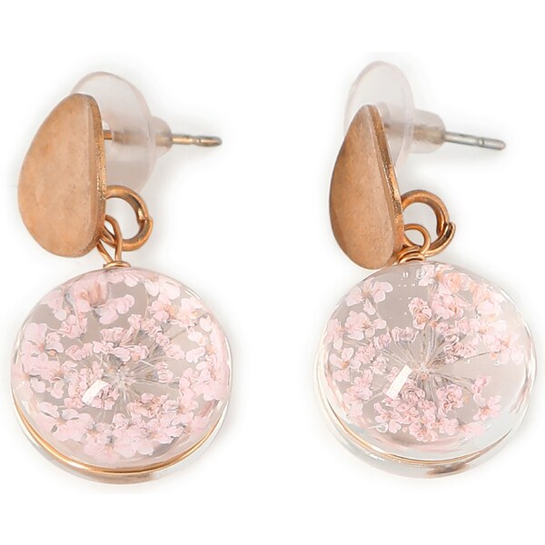 SOHI Náušnice Chloe zlatá / ružová / priehľadná 54264921