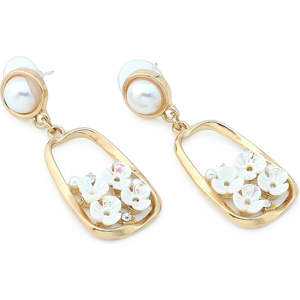 SOHI Náušnice Anstey zlatá / prírodná biela 54264968