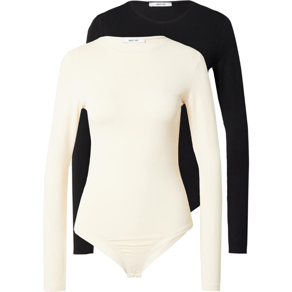 ABOUT YOU Košeľové body 2er pack Lulu Body béžová / čierna 54266677