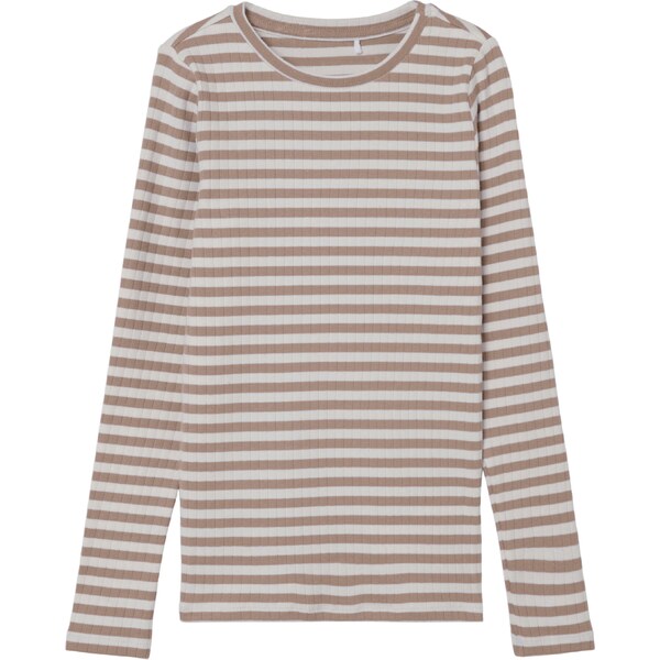 NAME IT Tričko Suraja svetlohnedá / šedobiela 54278712