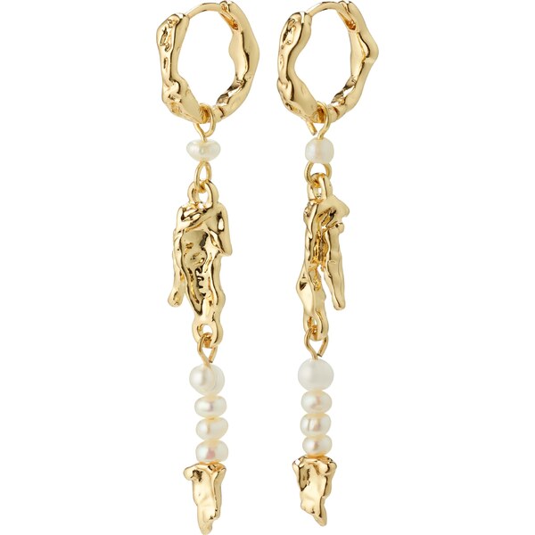 Pilgrim Náušnice Niya zlatá / perlovo biela 54632902