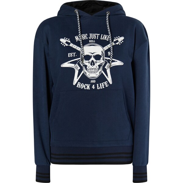 myMo ROCKS Mikina Blonda námornícka modrá / biela 54265783