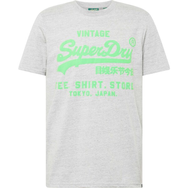 Superdry & Co Tričko sivá melírovaná / svetlozelená 65435618