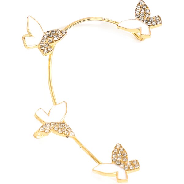 SOHI Náušnice Uzma zlatá / priehľadná / biela 54321518