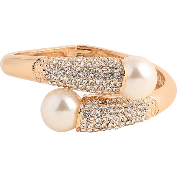 SOHI Náramok Saphira zlatá / priehľadná / perlovo biela 54321555