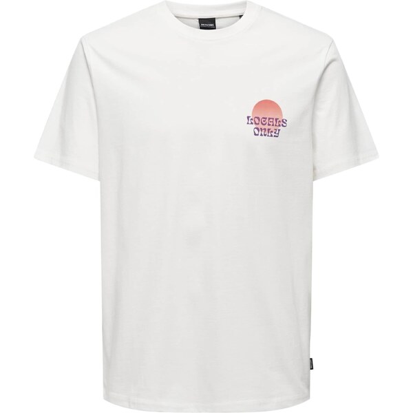 Only & Sons Tričko KYE béžová / fialová / marhuľová / biela 54635043