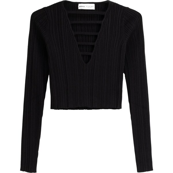 Bershka Tričko čierna 54277241