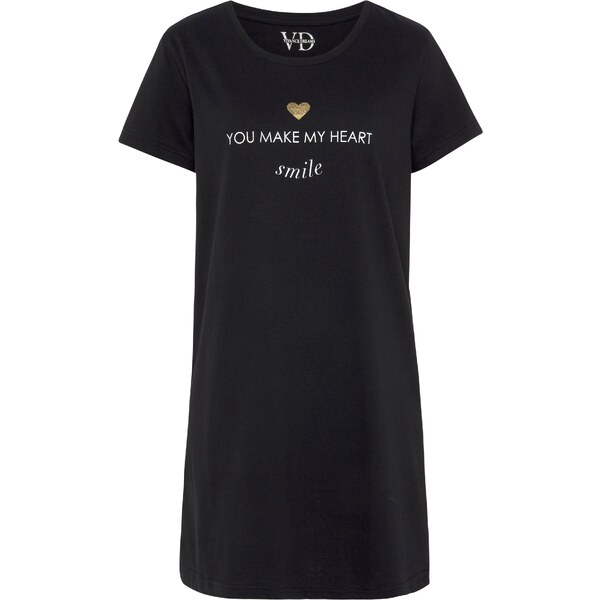 VIVANCE Nočná košieľka Dreams zlatá / čierna / biela 54309975