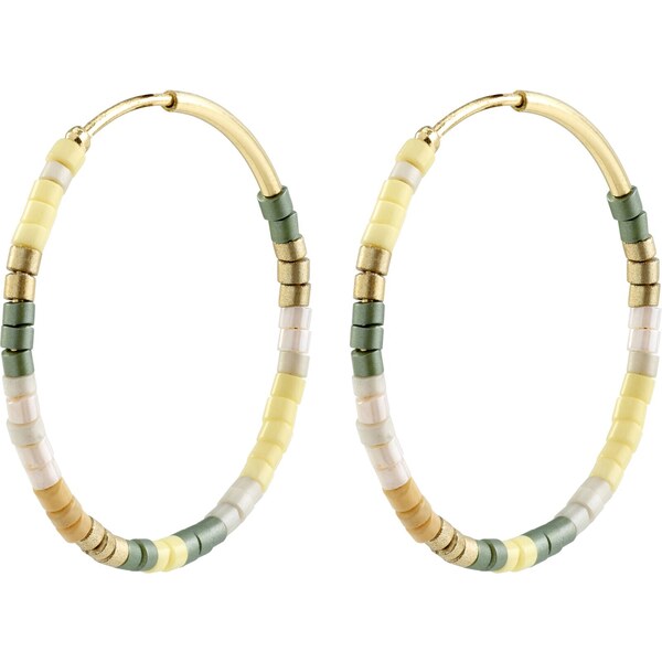 Pilgrim Náušnice Alison dymovo modrá / zlatá / tmavozelená / biela 54287884