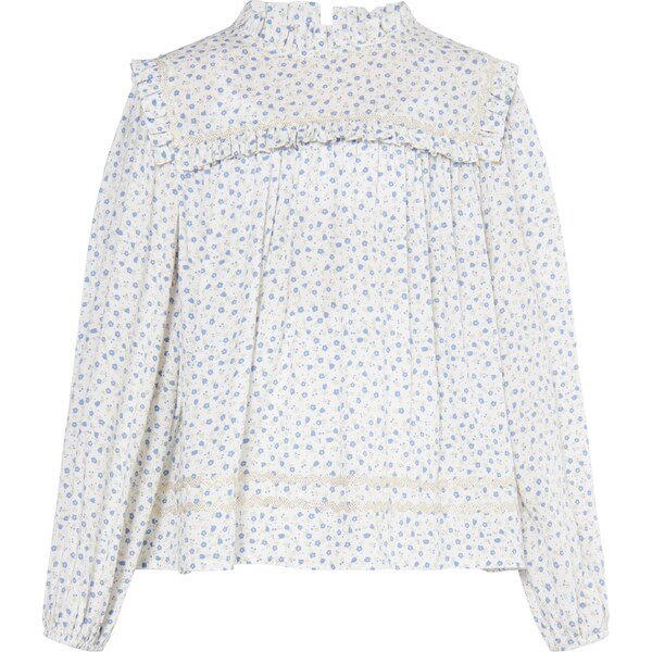 DreiMaster Vintage Blúzka modrá / hnedá / biela 54293146