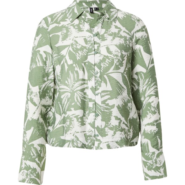 VERO MODA Blúzka JOSIE tmavozelená / biela 54317384