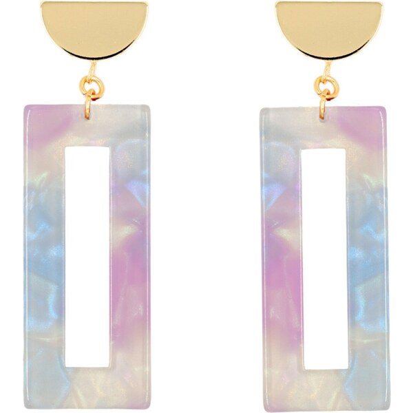 Fräulein Wunder Náušnice Akane svetlomodrá / zlatá / ružová / 54319498