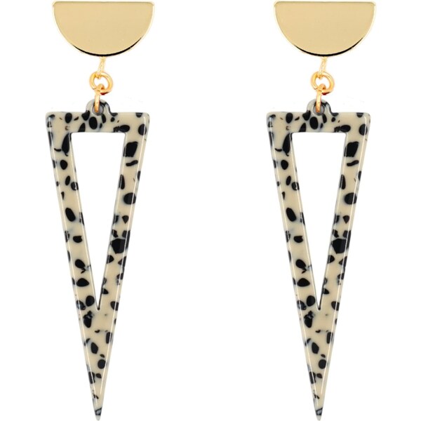 Fräulein Wunder Náušnice béžová / zlatá / čierna 54319826