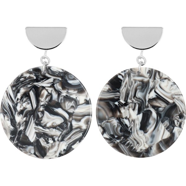 Fräulein Wunder Náušnice Amal svetlomodrá / čierna / strieborná / 54319872