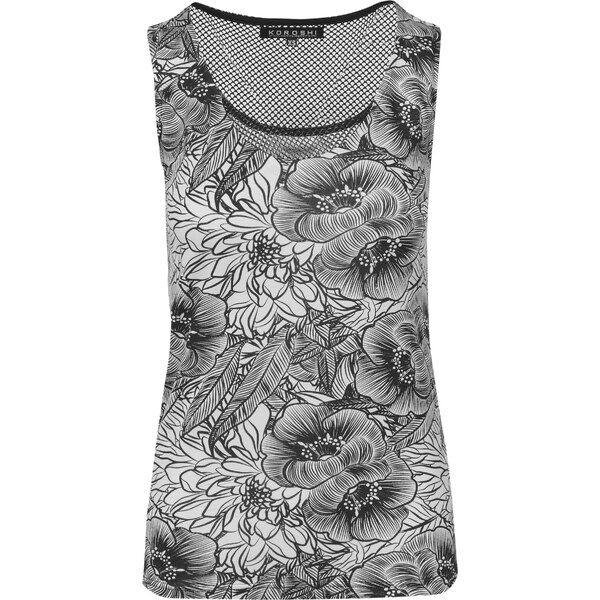KOROSHI Top čierna / biela 65871944