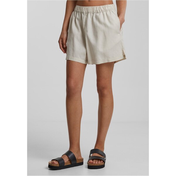 Urban Classics Womens Linen Shorts - Cream 52714722