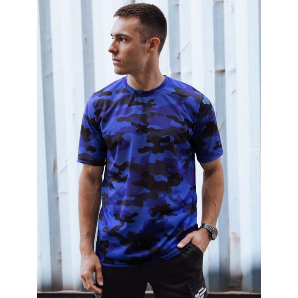 Dstreet Maskáčové tričko v modrej/fialovej farbe 52715746