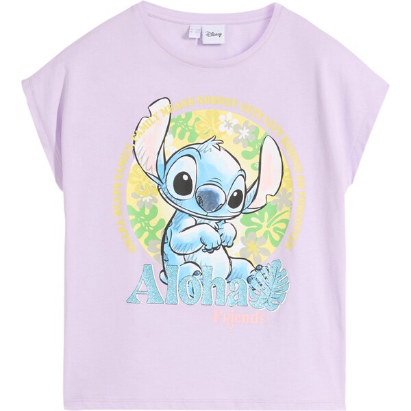 bonprix Dievčenské tričko Disney Stitch, farba fialová 52801795