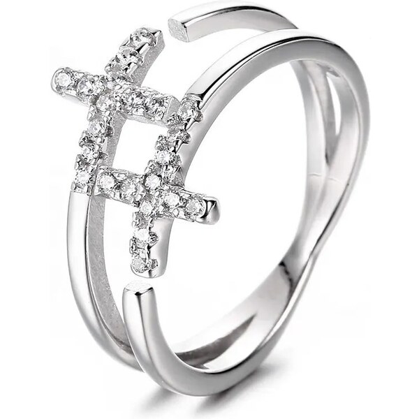 MAJYA Strieborný nastaviteľný prsteň EVELYN small 11036 64582009