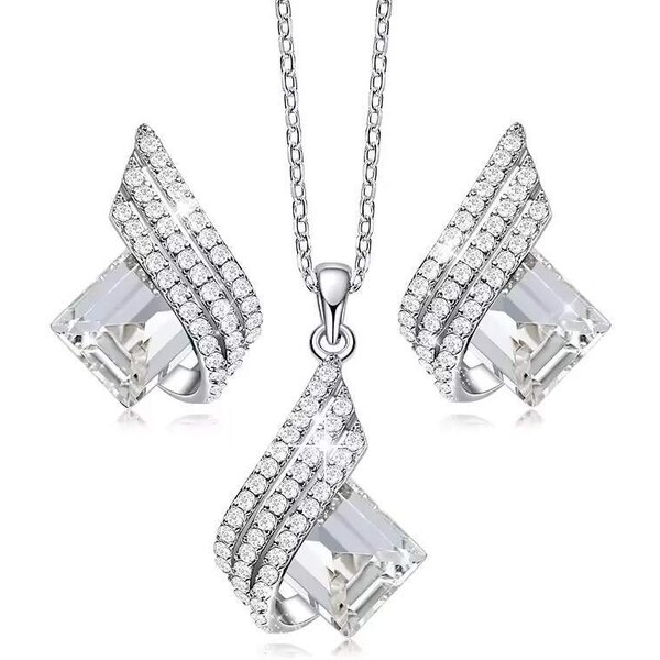 Glory Strieborný set Suzie s čírymi krištáľmi S2007 52950534