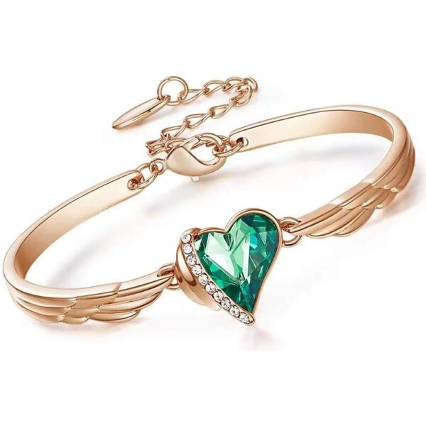 Glory Krištáľový náramok Green Angel ružovozlatý 990 52957152