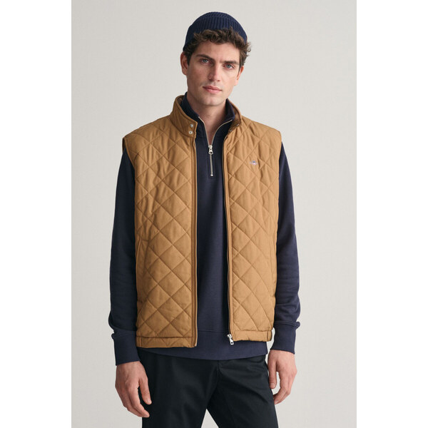 VESTA GANT QUILTED WINDCHEATER VEST ROASTED WALNUT 53180749