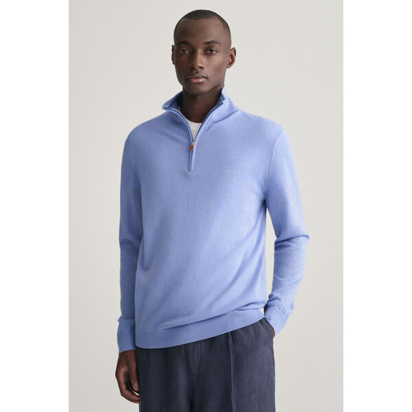 SVETER GANT EXTRAFINE MERINO WOOL HALF ZIP GENTLE BLUE 53180751