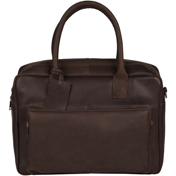 Pánska kožená taška na notebook Burkely Stenly - hnedá 55546719