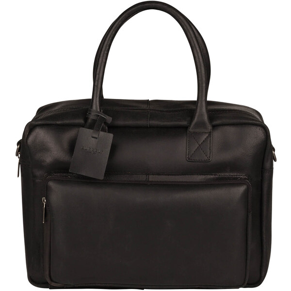 Pánska kožená taška na notebook Burkely Stenly - čierna 55546720