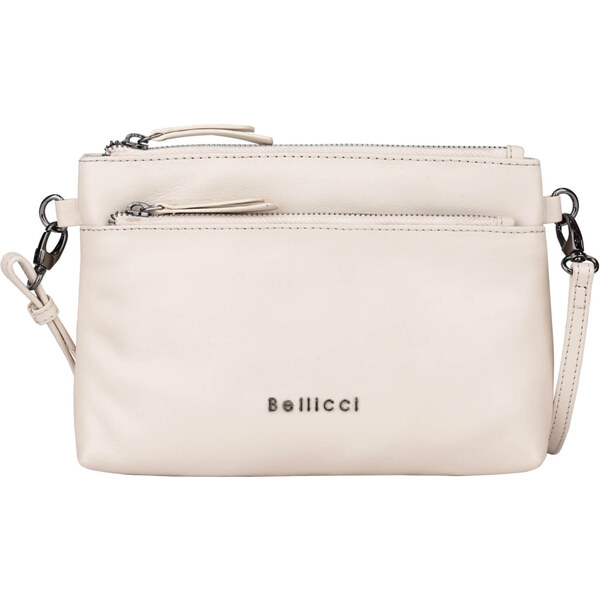 Dámska kožená crossbody kabelka Bellicci Sicilia - krémová 48227003