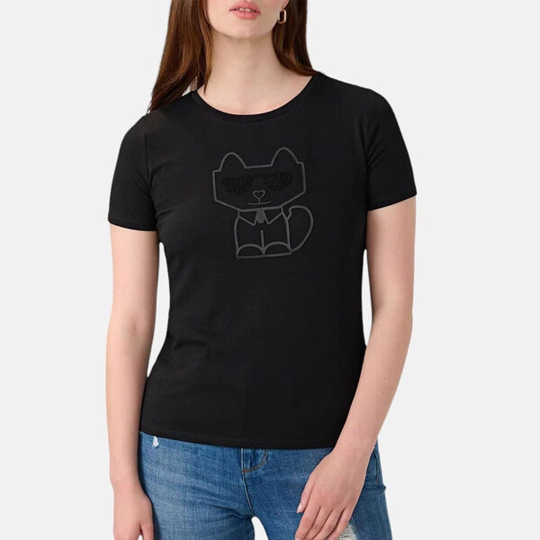 Dámské černé triko Karl Lagerfeld 55846 53190054