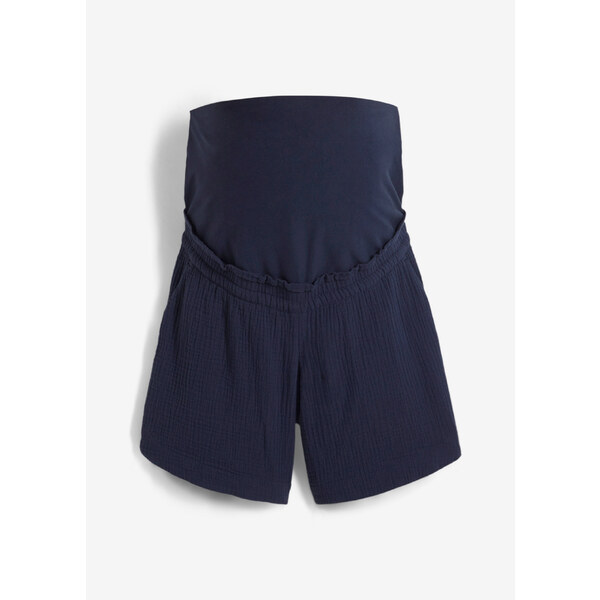 bonprix Mušelínové materské šortky z bavlneného mušelínu, farba modrá 53200021