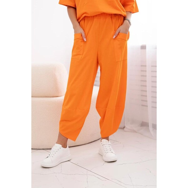 MladaModa 2-dielna bavlnená súprava blúzky a trojštvrťových teplákov 64874580