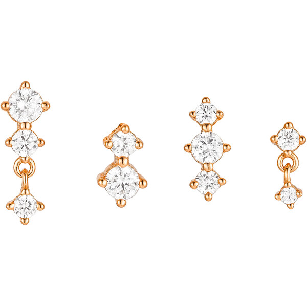 Olivie Strieborné náušnice 4 ks ROSE 8838 53031019