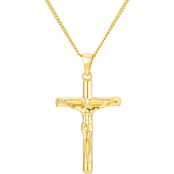 Olivie Strieborný náhrdelník KRÍŽ S JEŽIŠOM GOLD 8879 53199068