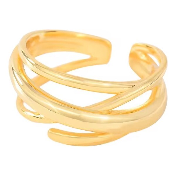 MAJYA Strieborný nastaviteľný prsteň RAFFAELLA pozlátený 10962 64581994