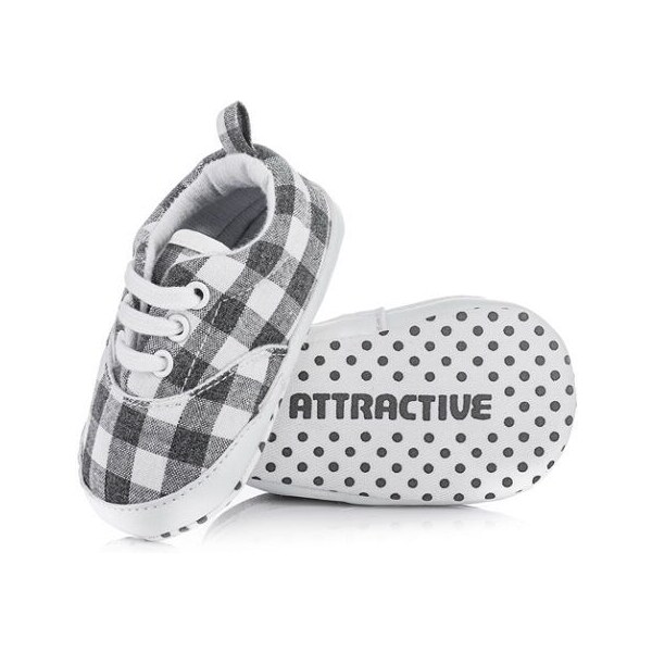 Attractive Baby Capačky Tramky KARO GREY 63513821