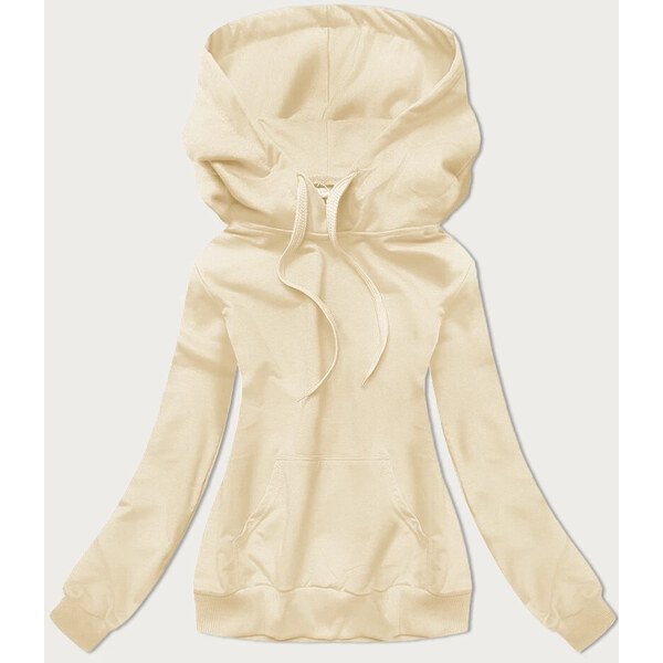 J.STYLE Dámska tenká mikina klokanka v ecru farbe (W06-67+132) 53256396