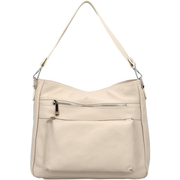 Delami Vera Pelle Dámska kožená kabelka cez rameno krémová - Delami 53378226