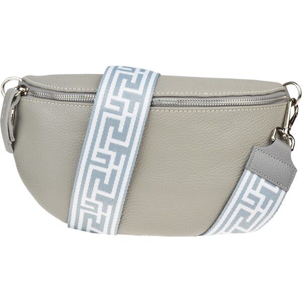 Sivá kožená talianska crossbody kabelka Reni Grande Grigia Nuvole s 53267879