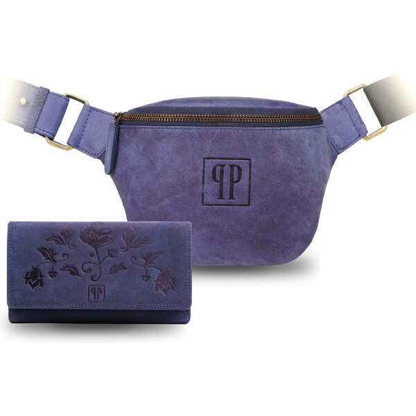 Paolo Peruzzi Dámsky set kožená peňaženka + ľadvinka ZUP-106-HDB | 53268654