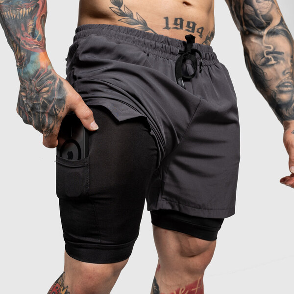 Funkčné šortky Iron Aesthetics SweatPro 2in1, tmavosivé 53277903