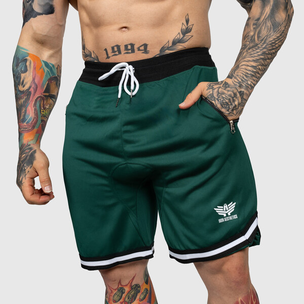 Tréningové šortky Iron Aesthetics Unleash, zelené 53277923