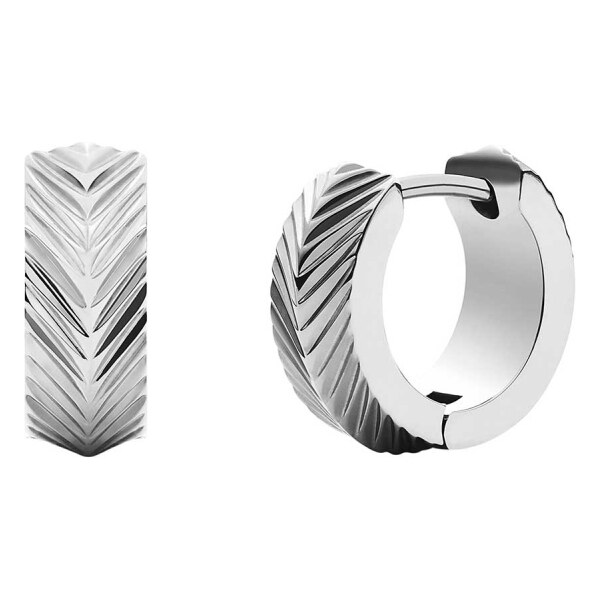 Fossil Elegantné oceľové kruhové náušnice Harlow JF04666040 66579368